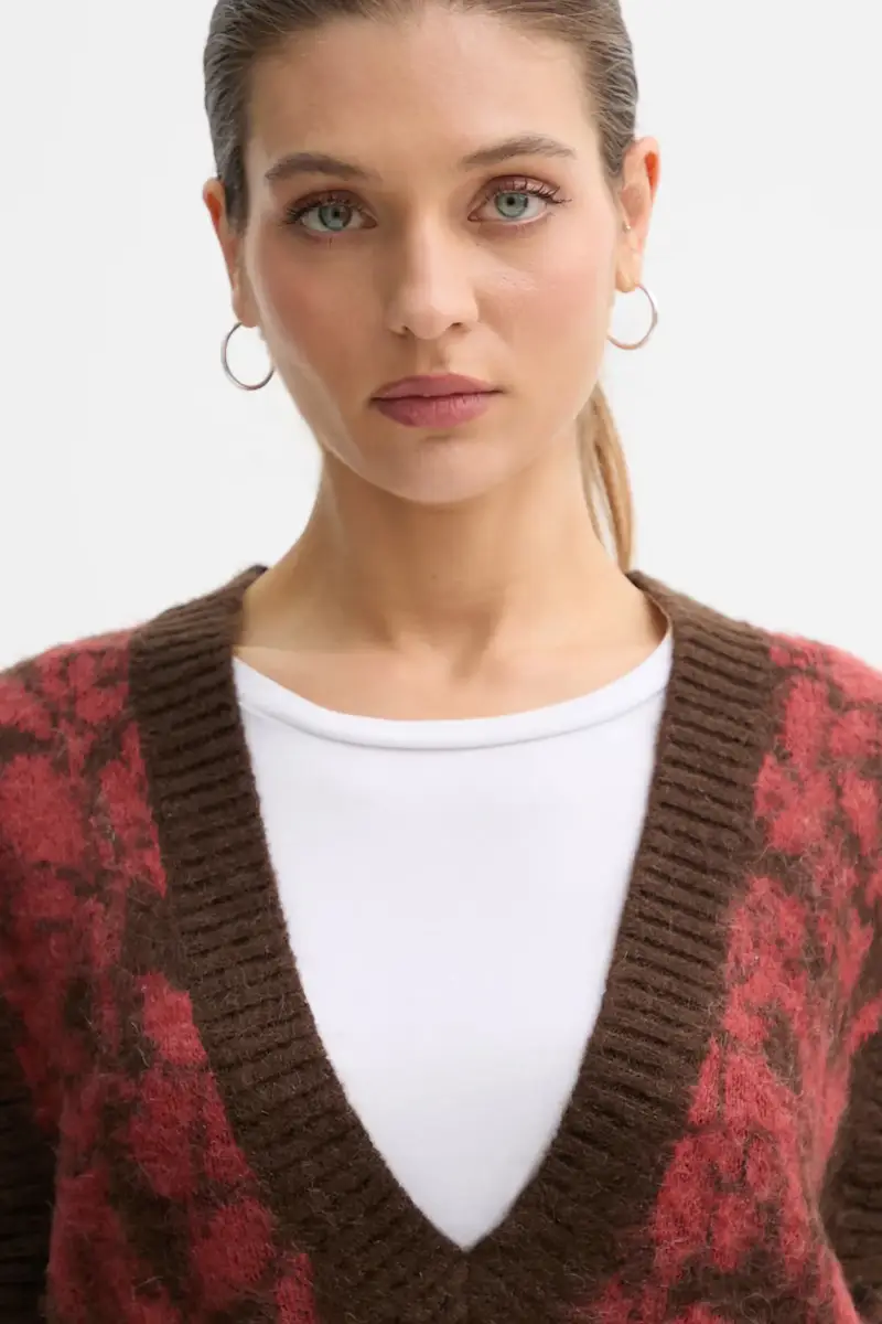 gilet con mohair colore marrone 1VAAE403E miniatura 4