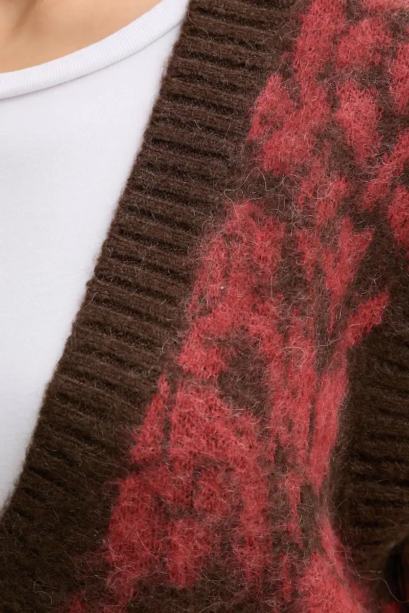 gilet con mohair colore marrone 1VAAE403E miniatura 5