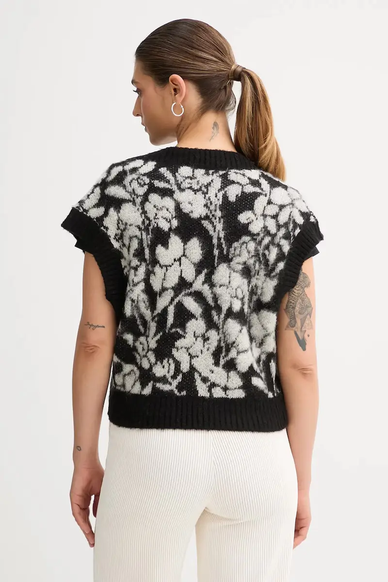 gilet con mohair colore nero 1VAAE403E miniatura 3