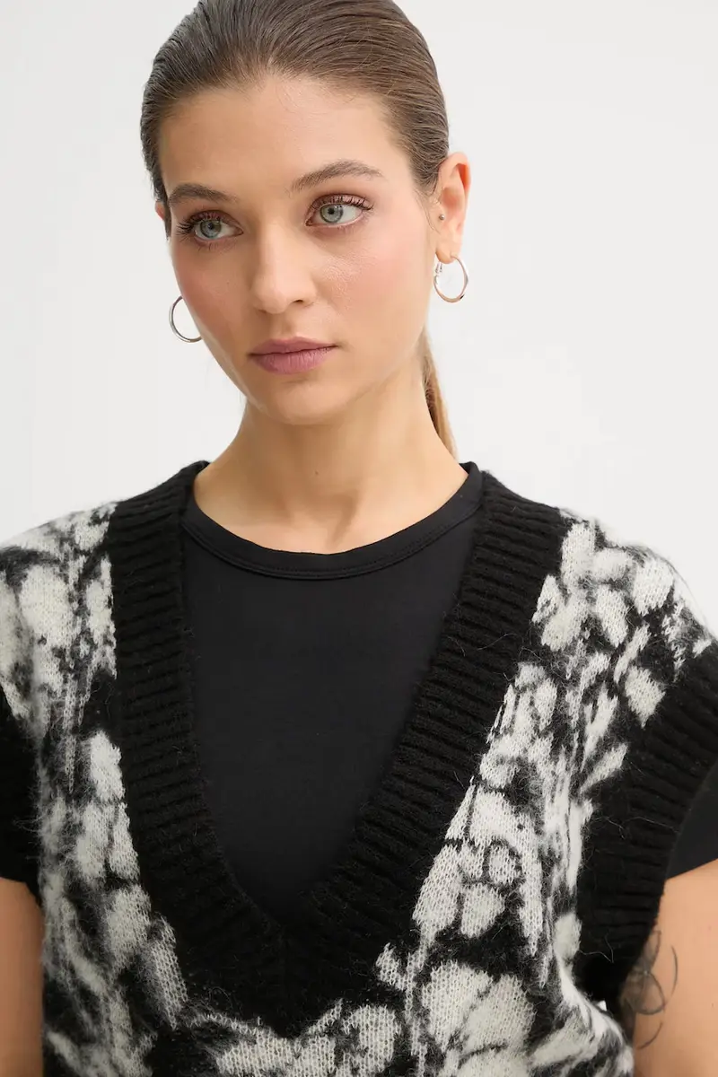 gilet con mohair colore nero 1VAAE403E miniatura 4