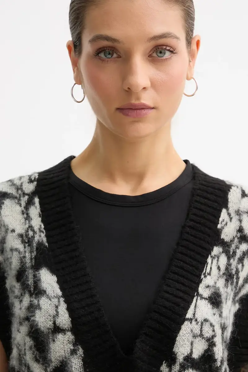 gilet con mohair colore nero 1VAAE403E miniatura 5