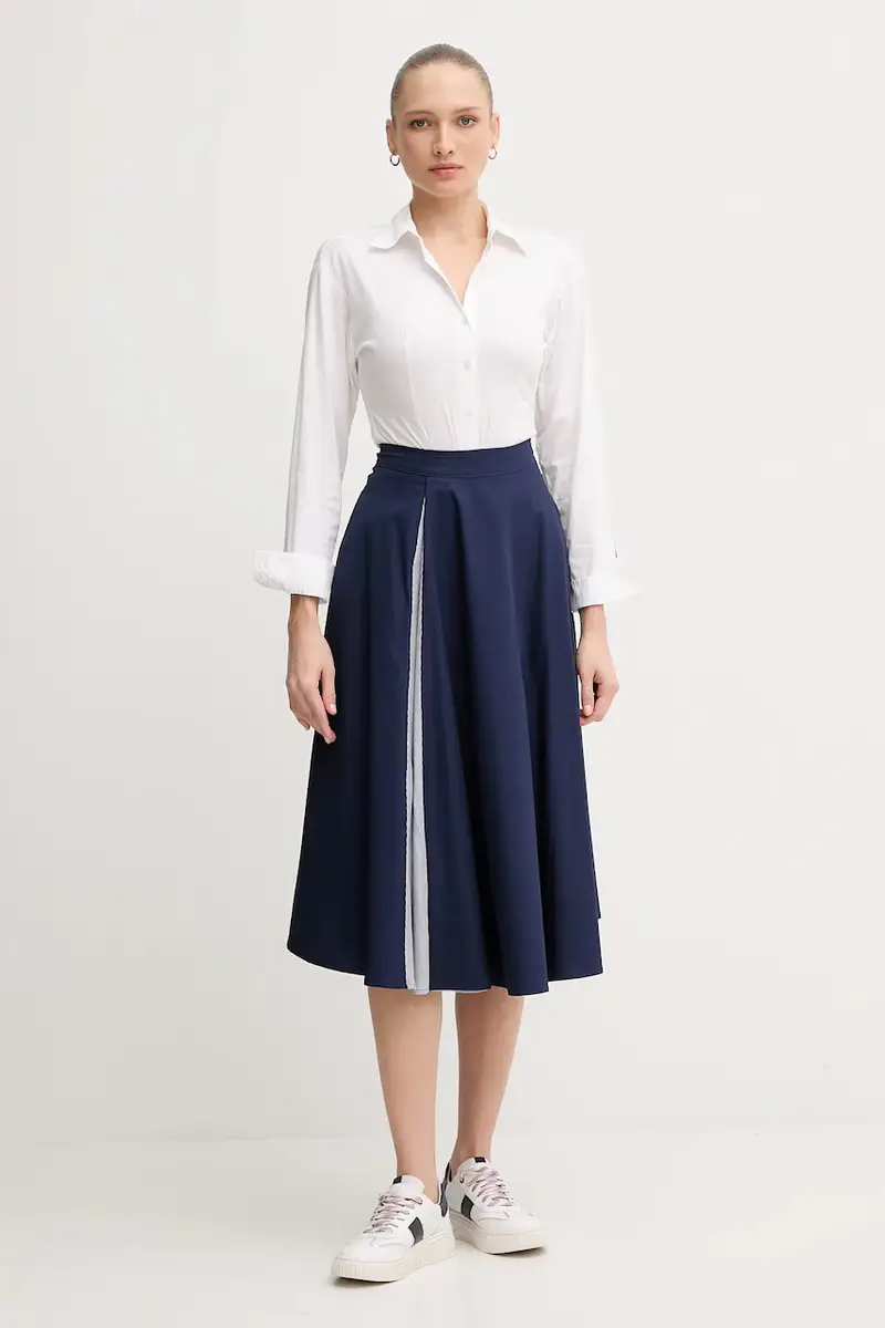 gonna colore blu navy 49WND004Z miniatura 2