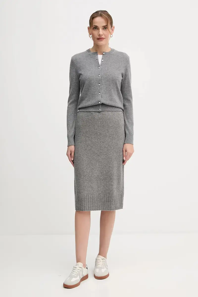 gonna con lana colore grigio 112HD001V miniatura 2
