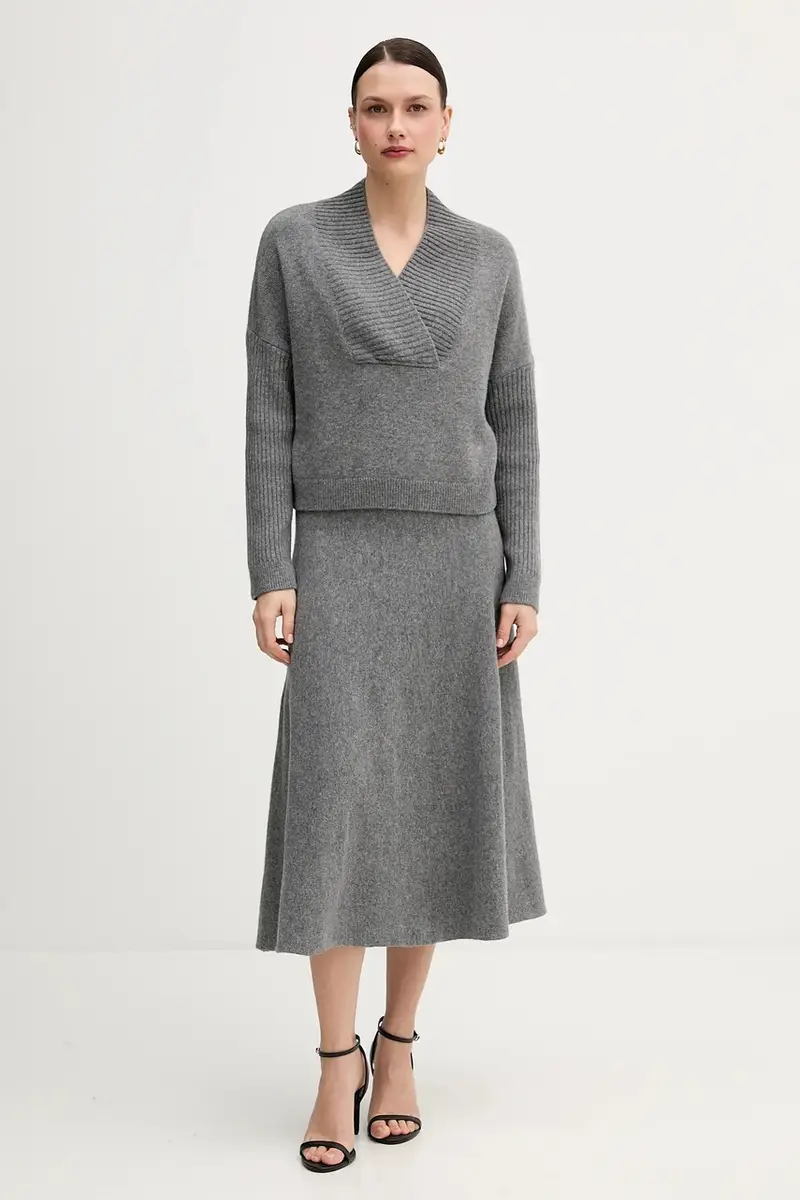 gonna con lana Grigio miniatura 2