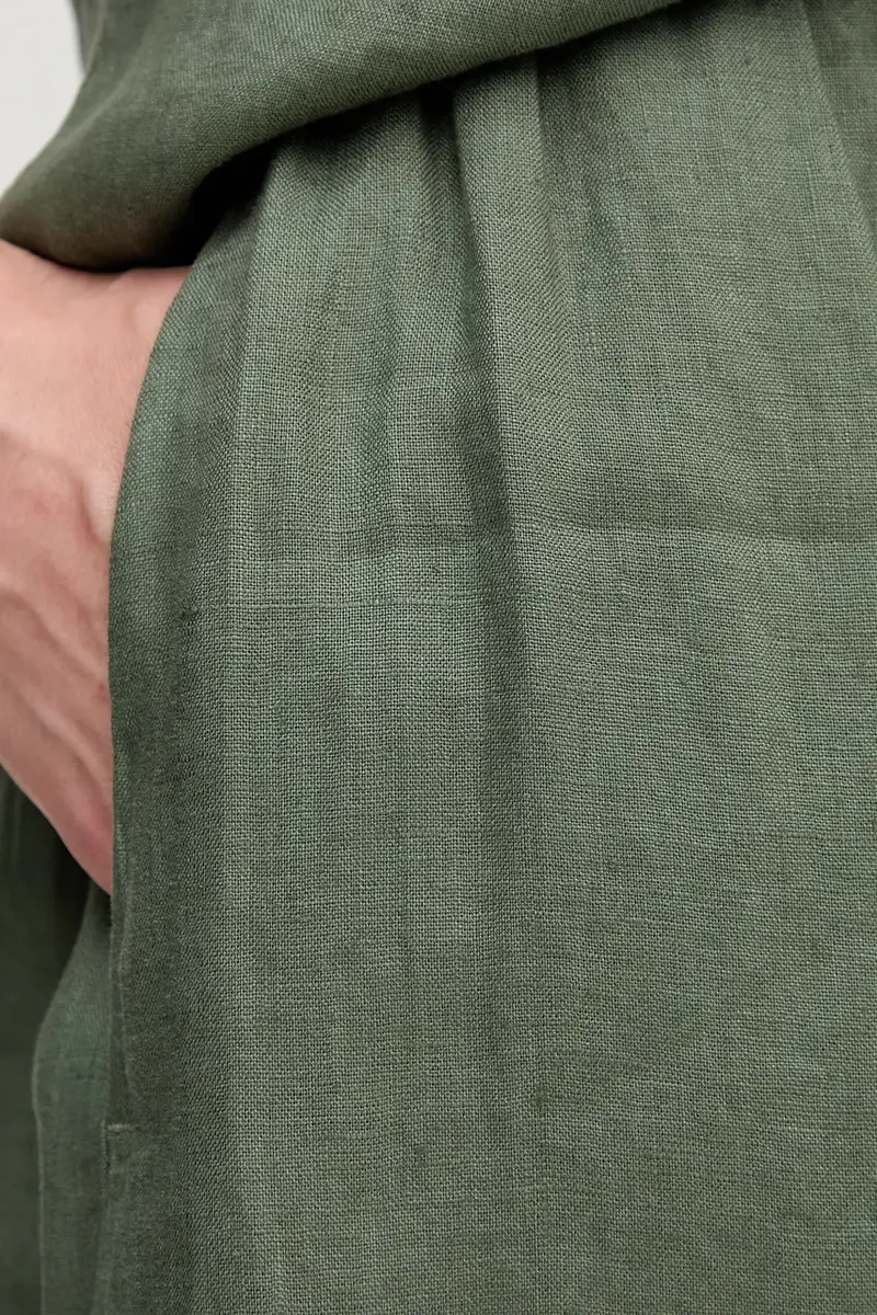 gonna di lino colore verde 4AGHD004L miniatura 4