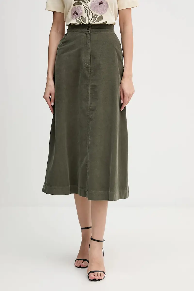 gonna in cotone colore verde 494BD0058