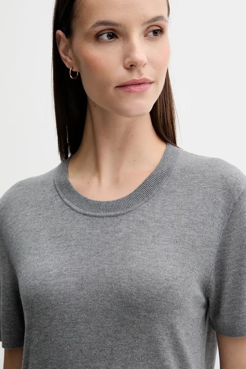 maglietta con seta colore grigio 1ZRED10BK miniatura 4