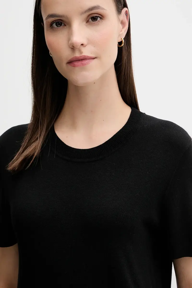 maglietta con seta colore nero 1ZRED10BK miniatura 4