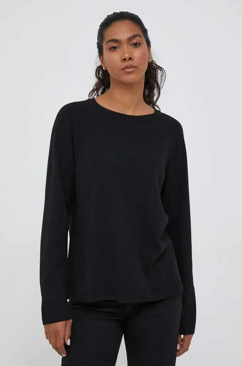 maglione con aggiunta di cachemire Nero