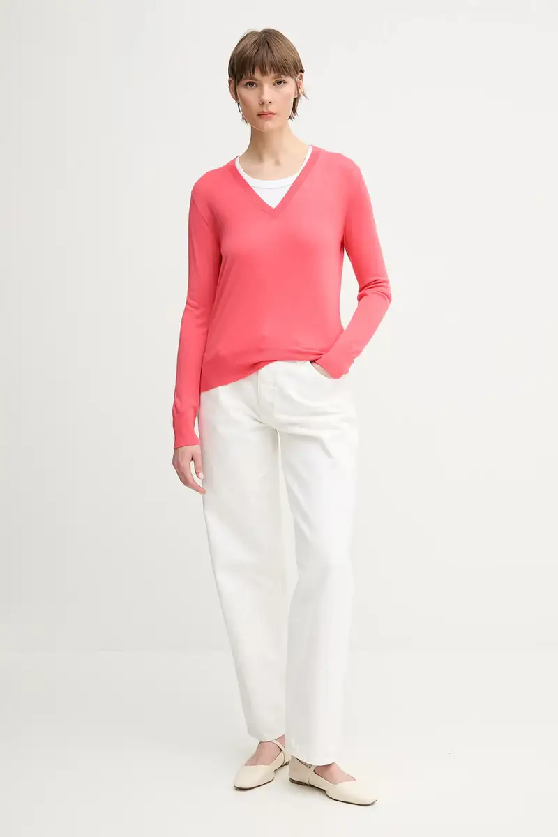 maglione con aggiunta di seta colore rosa 1ZRED402L miniatura 2