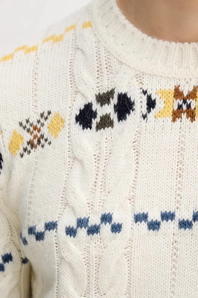 maglione con lana Beige miniatura 5