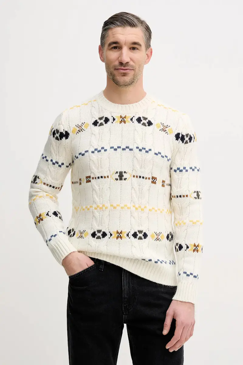 maglione con lana Beige