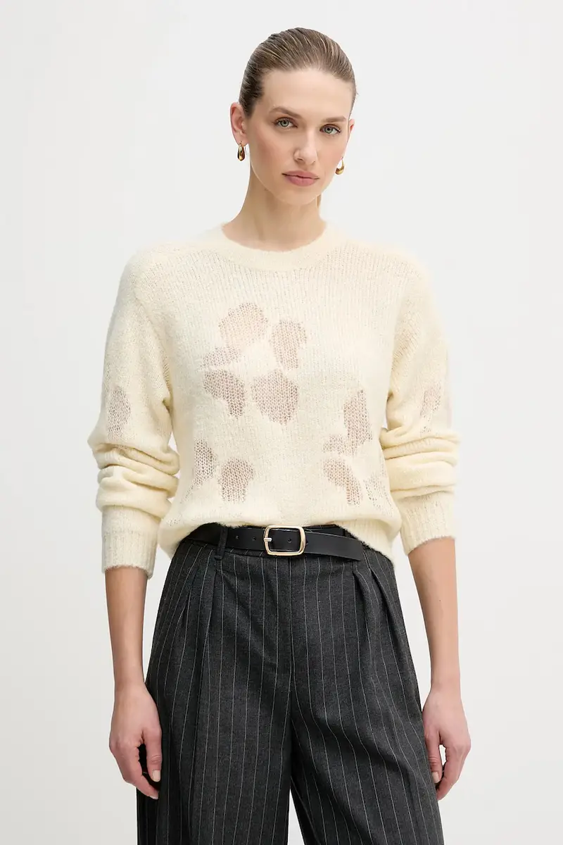 maglione con lana Beige
