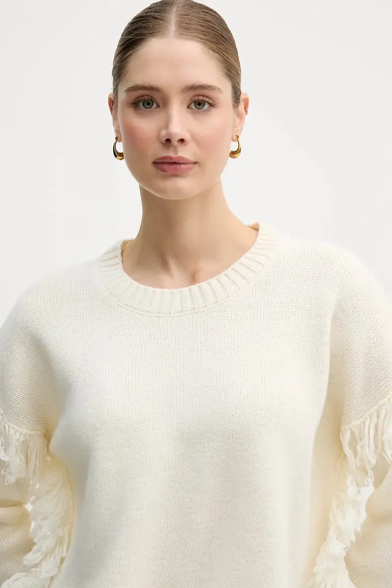 maglione con lana Beige miniatura 4