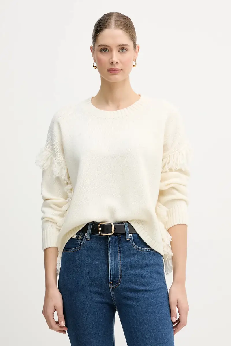 maglione con lana Beige