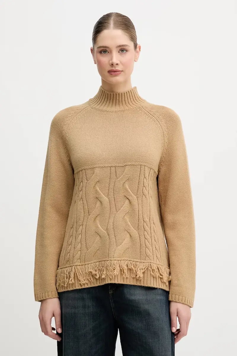 maglione con lana Beige