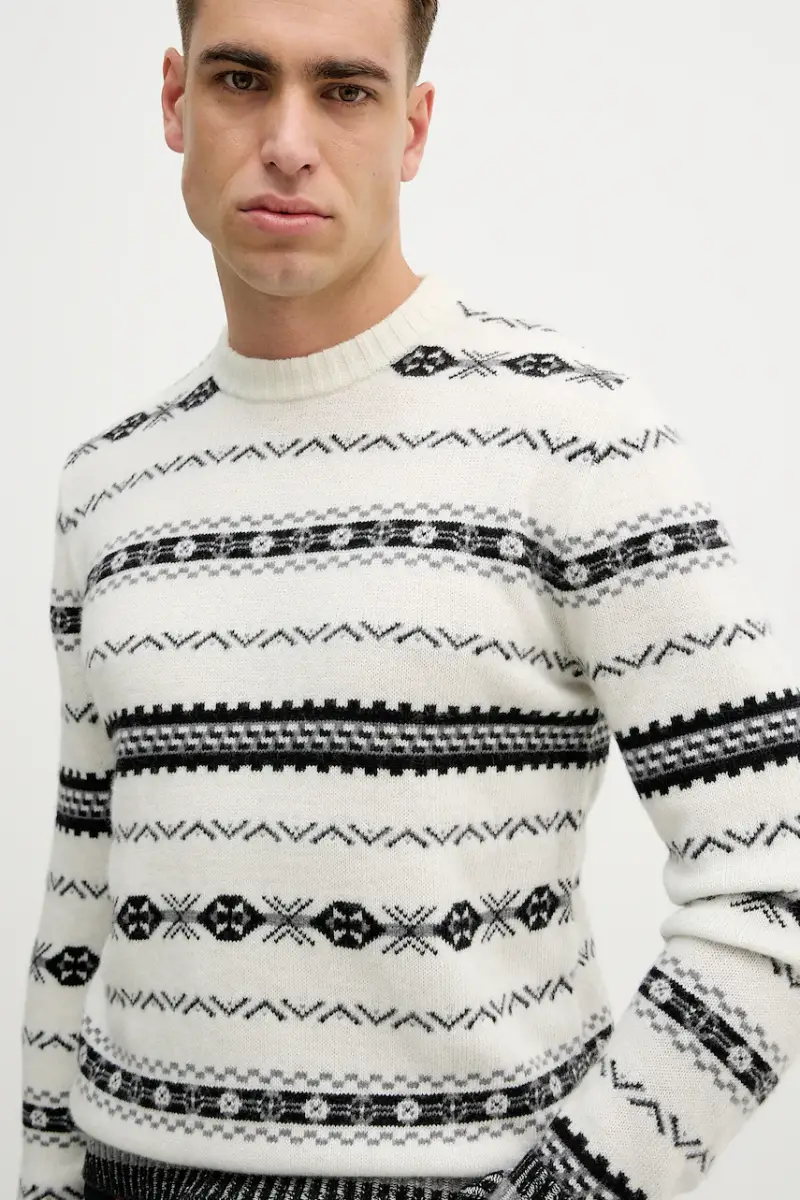 maglione con lana Beige miniatura 4