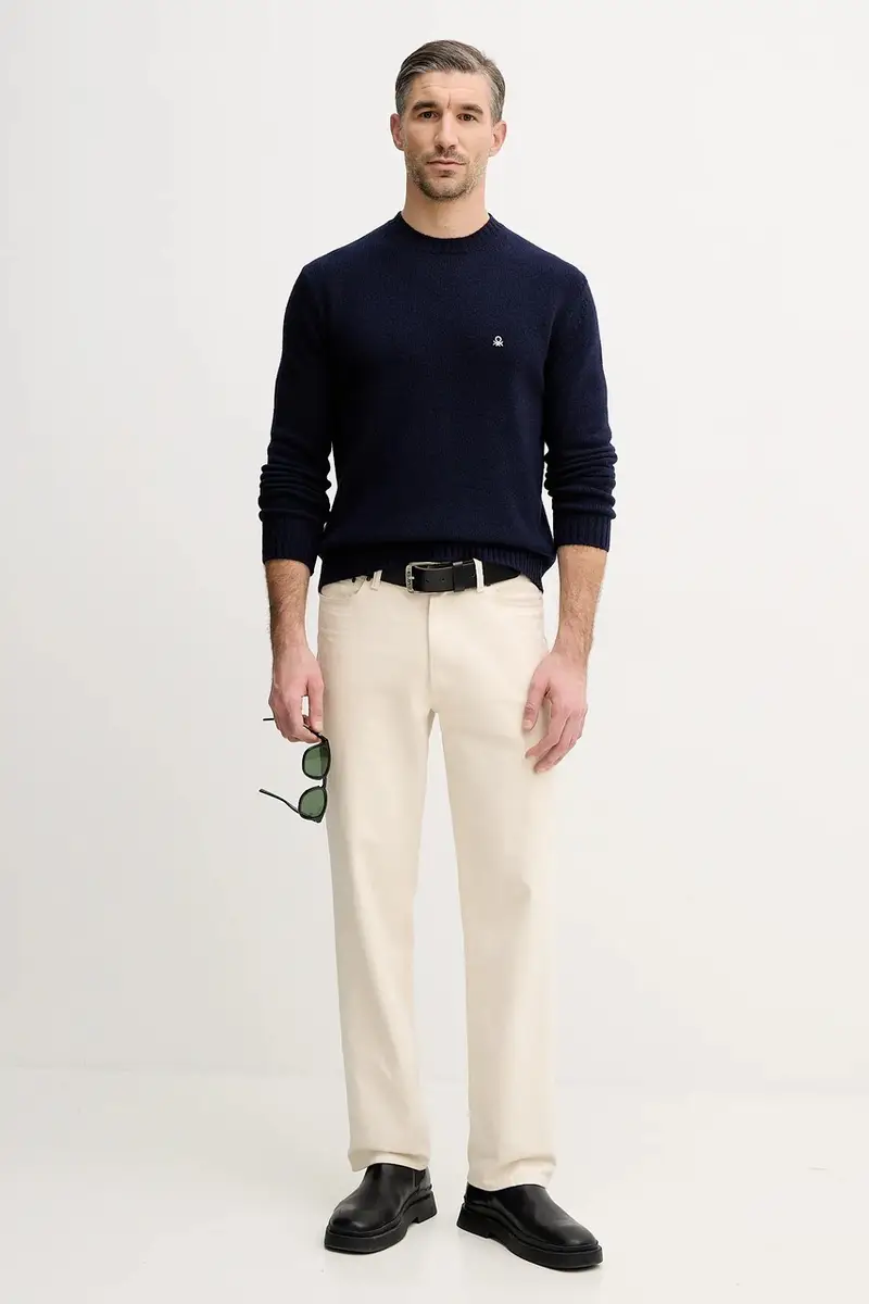 maglione con lana Blu navy miniatura 2