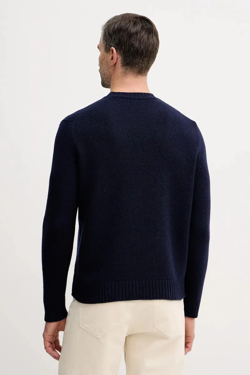 maglione con lana Blu navy miniatura 3