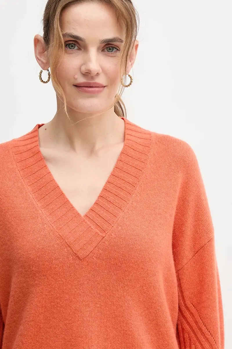 maglione con lana colore arancione 1244D403A miniatura 4