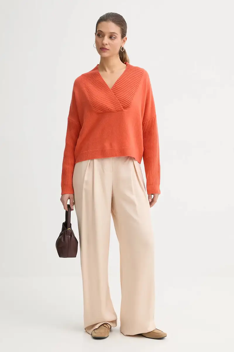 maglione con lana colore arancione 1444D403H