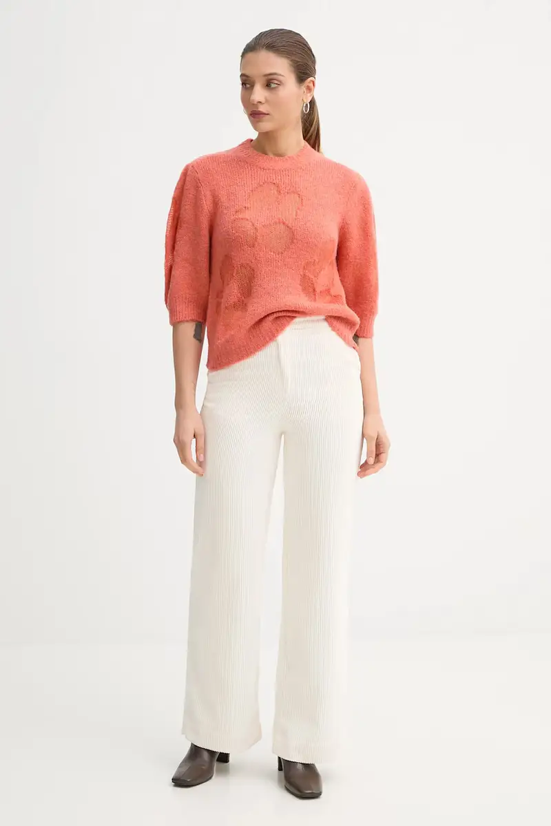 maglione con lana colore arancione 18L4E10EV miniatura 2