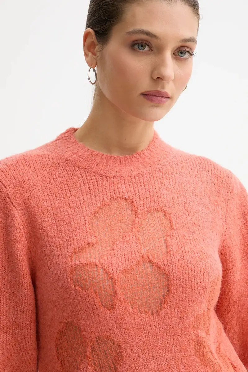 maglione con lana colore arancione 18L4E10EV miniatura 4