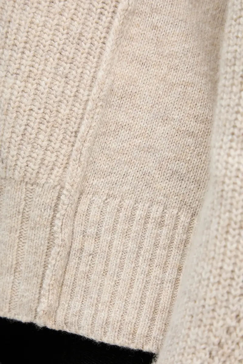 maglione con lana colore beige 126WD402Z miniatura 5