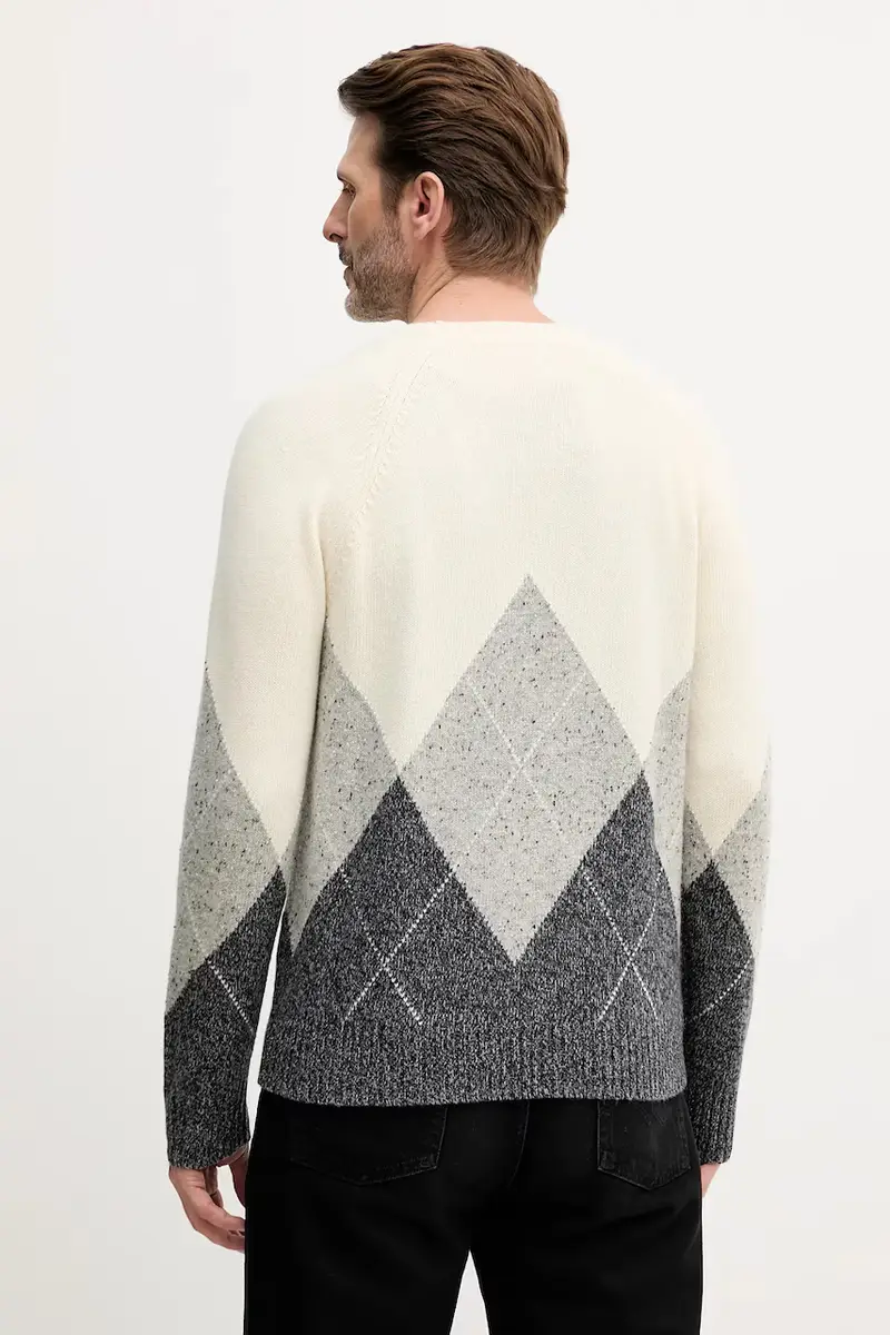 maglione con lana colore beige 1NGVK10B2 miniatura 3