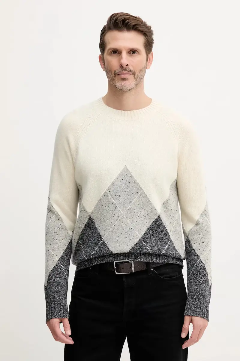 maglione con lana colore beige 1NGVK10B2