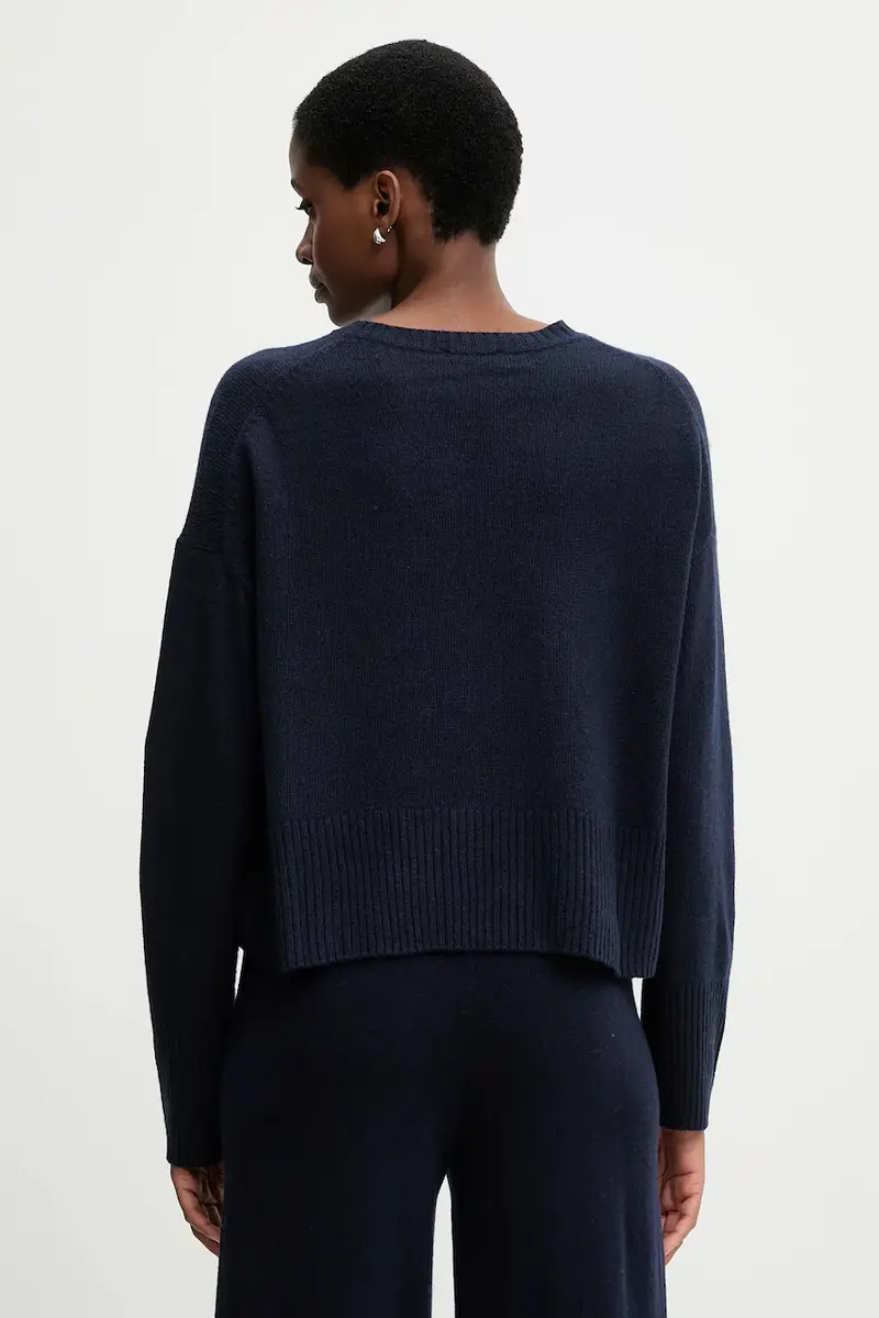 maglione con lana colore blu navy 126WD10E4 miniatura 3