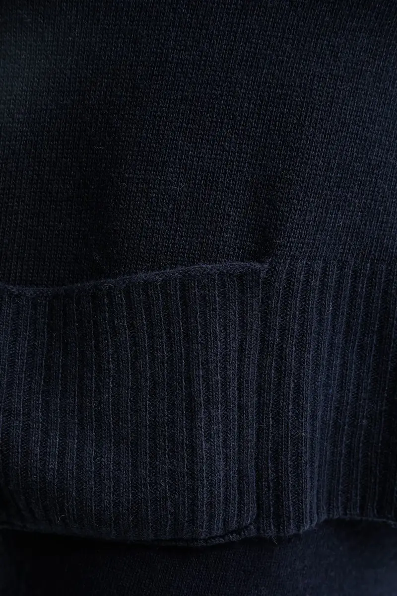 maglione con lana colore blu navy 126WD10E4 miniatura 5