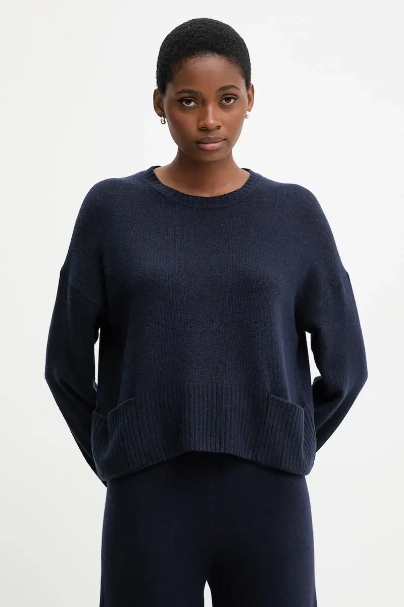 maglione con lana colore blu navy 126WD10E4