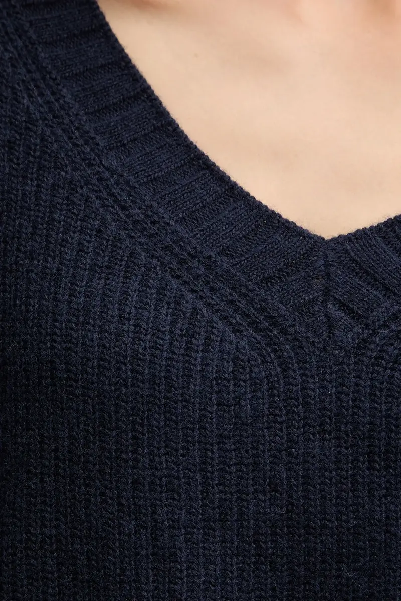 maglione con lana colore blu navy 126WD402Z miniatura 5