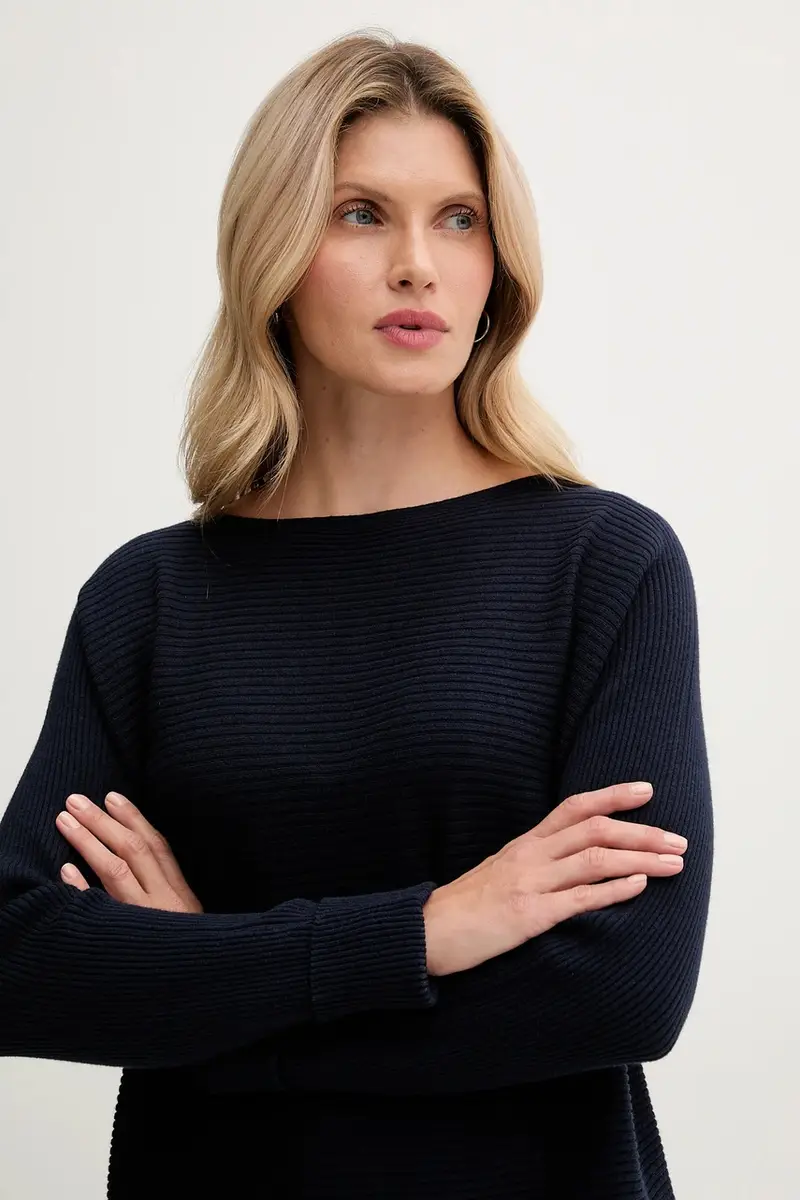 maglione con lana colore blu navy 1Y6SD10CH miniatura 4