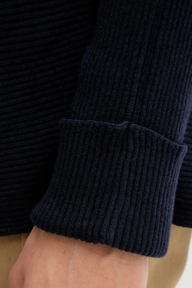 maglione con lana colore blu navy 1Y6SD10CH miniatura 5