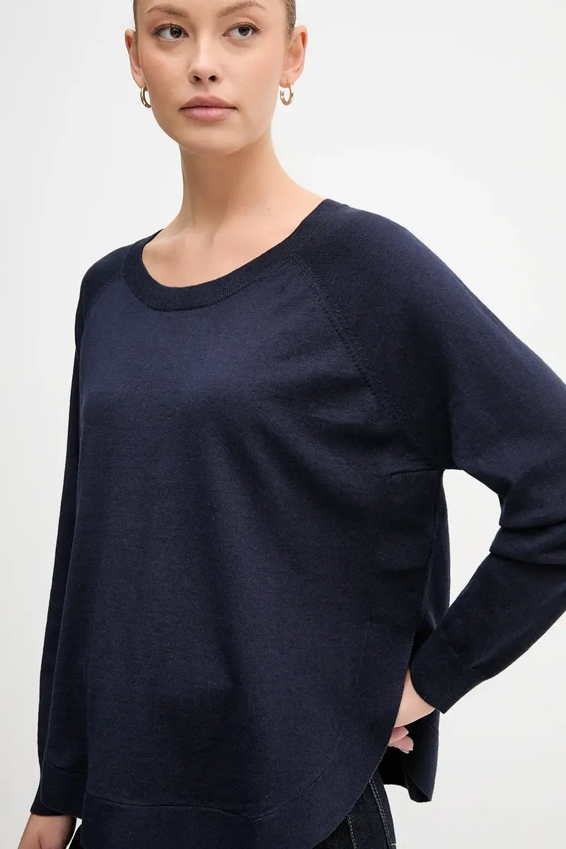 maglione con lana colore blu navy 1Y6SD10EG miniatura 4