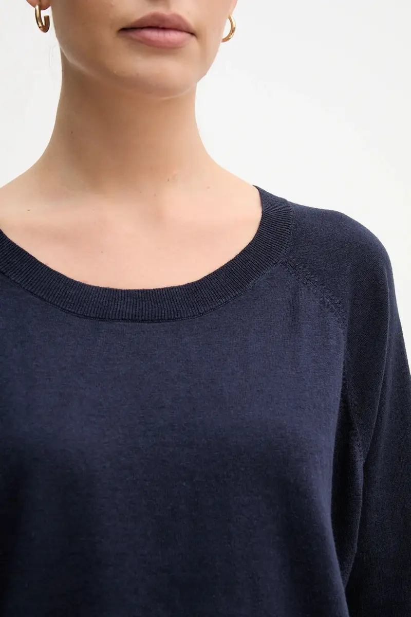 maglione con lana colore blu navy 1Y6SD10EG miniatura 5