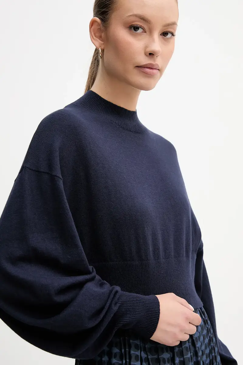 maglione con lana colore blu navy 1Y6SD2041 miniatura 4