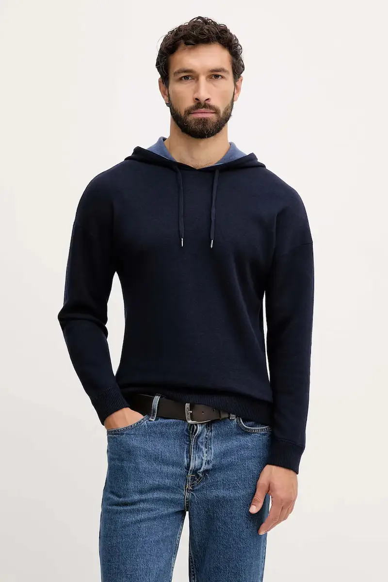 maglione con lana colore blu navy 1Y6SK201X