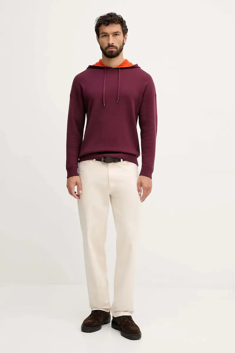 maglione con lana colore granata 1Y6SK201X miniatura 2