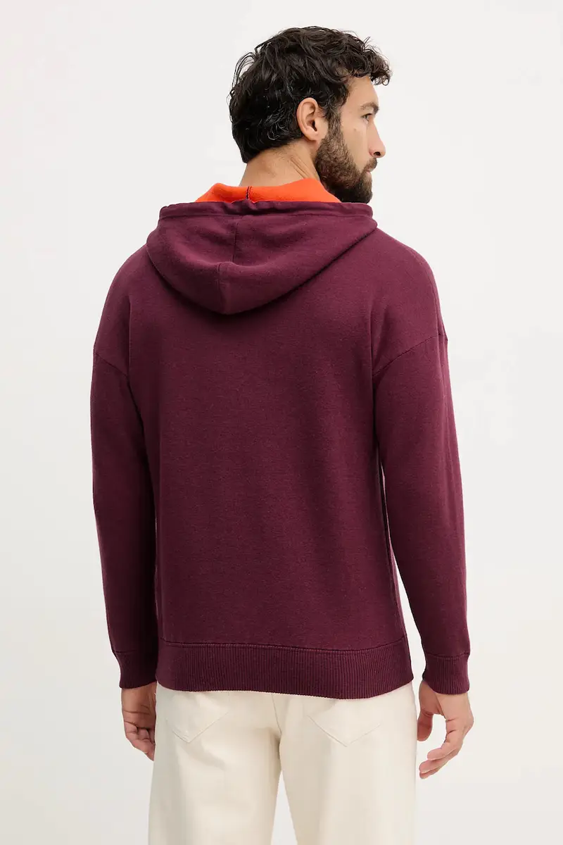 maglione con lana colore granata 1Y6SK201X miniatura 3