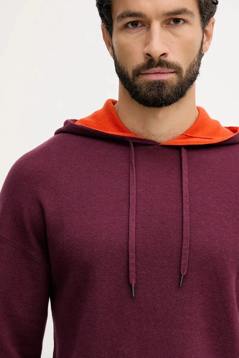 maglione con lana colore granata 1Y6SK201X miniatura 4