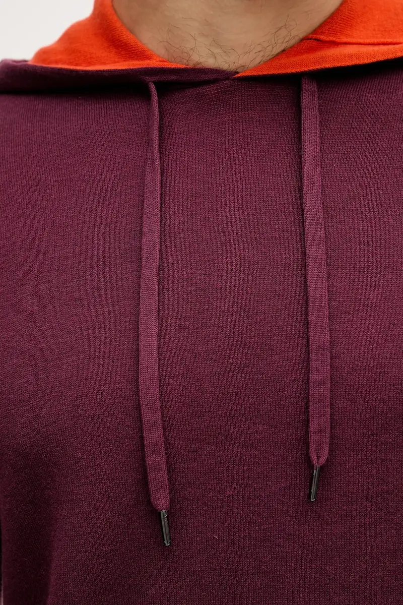 maglione con lana colore granata 1Y6SK201X miniatura 5