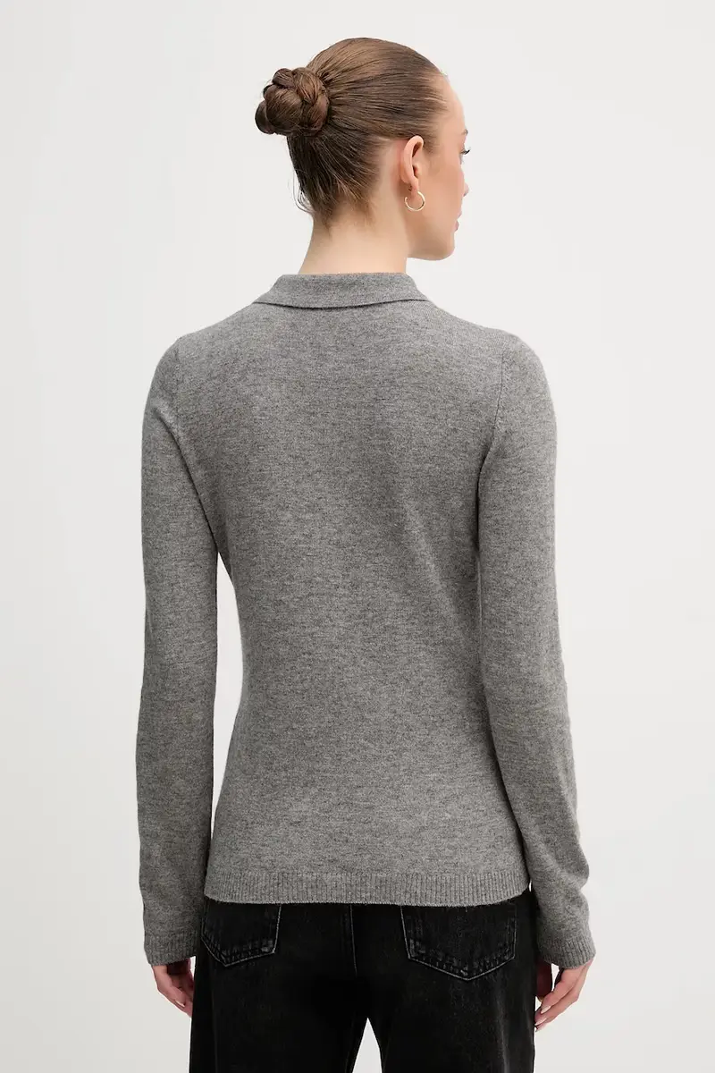 maglione con lana colore grigio 102HD301H miniatura 3