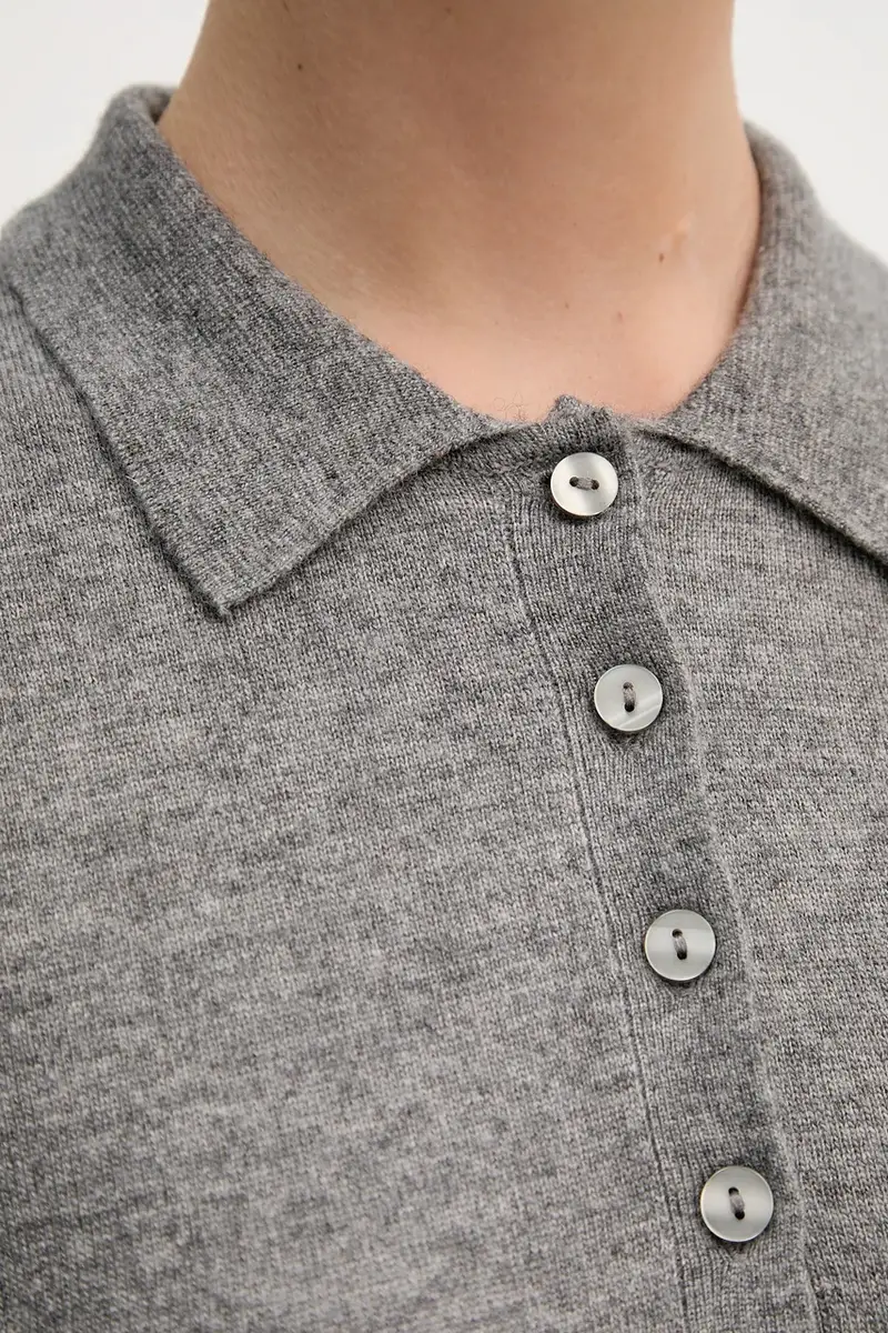 maglione con lana colore grigio 102HD301H miniatura 5