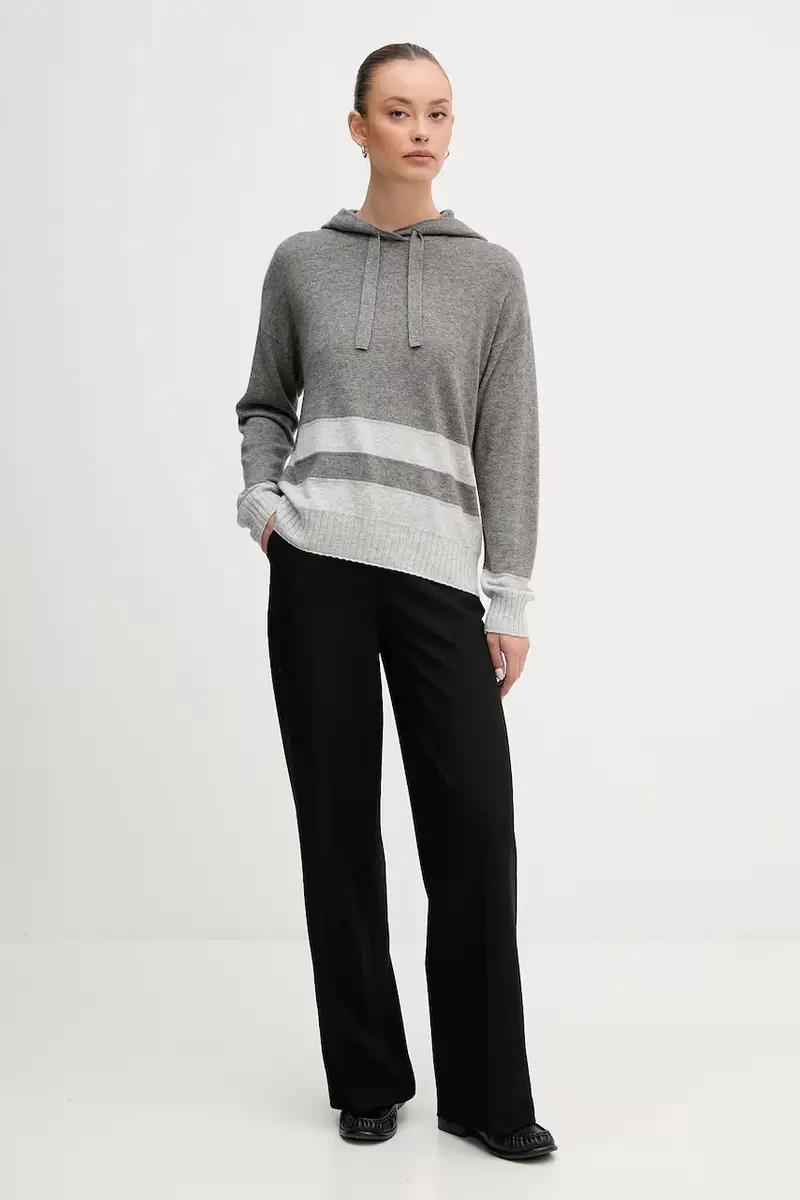 maglione con lana colore grigio 102HE203V miniatura 2