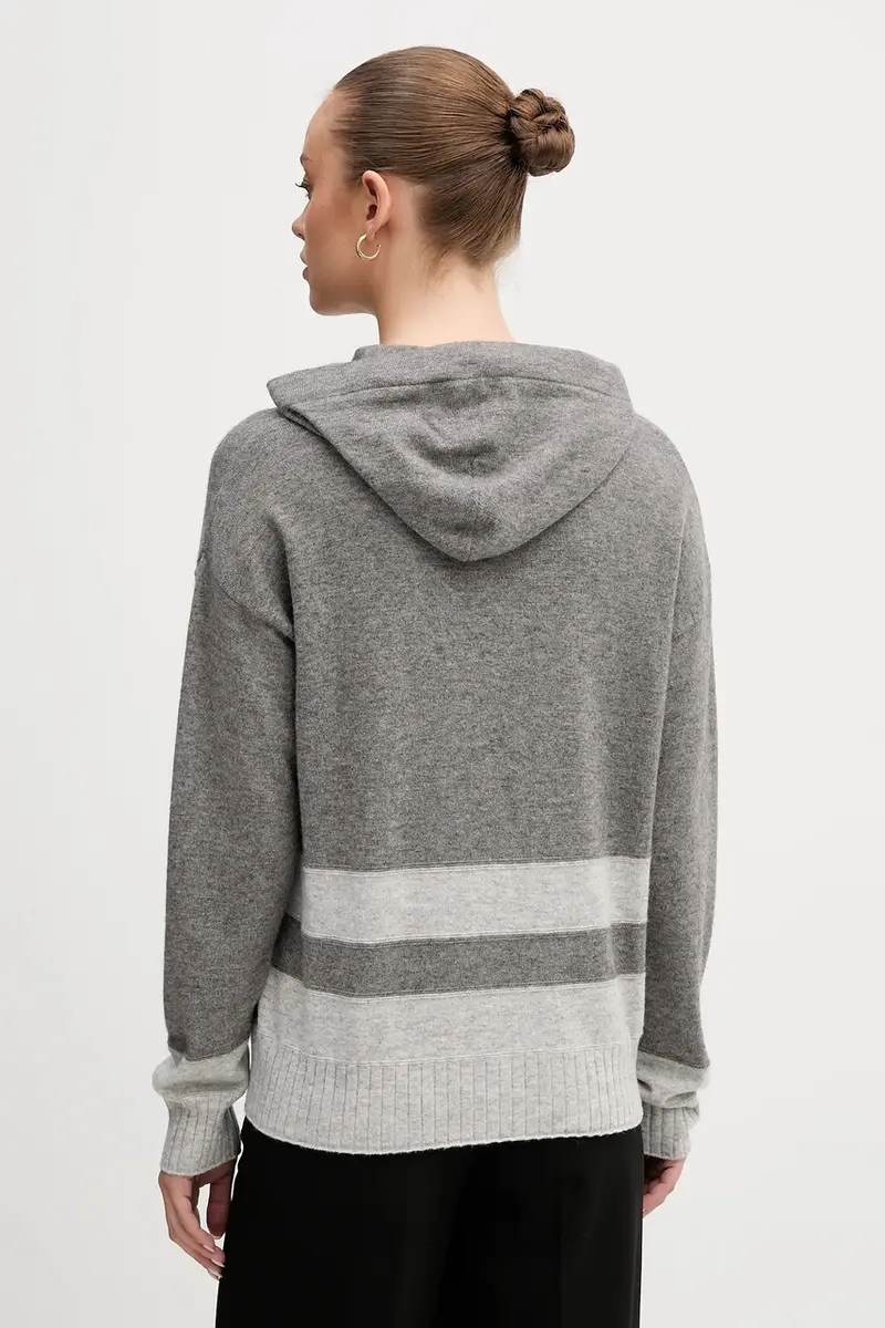 maglione con lana colore grigio 102HE203V miniatura 3