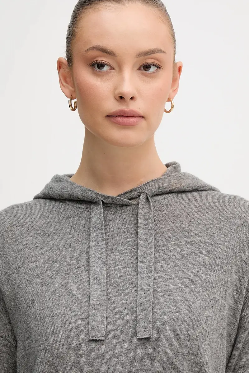 maglione con lana colore grigio 102HE203V miniatura 4