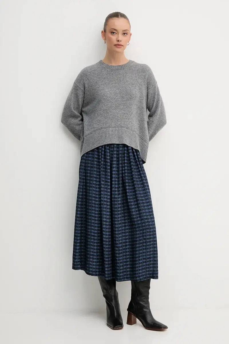 maglione con lana colore grigio 1244D10BC miniatura 2